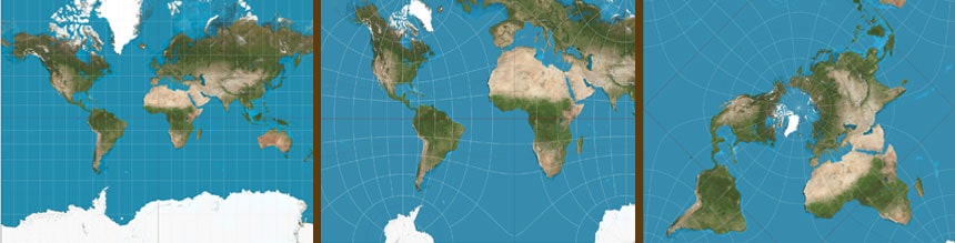 mapa del mundo real, sin distorciones