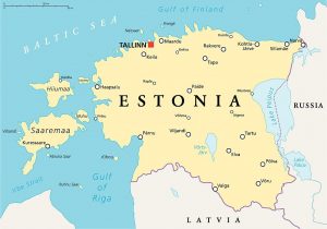 Mapa de Estonia con ciudades