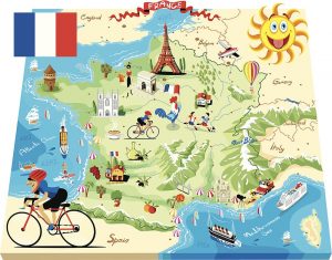 mapa de francia con dibujos