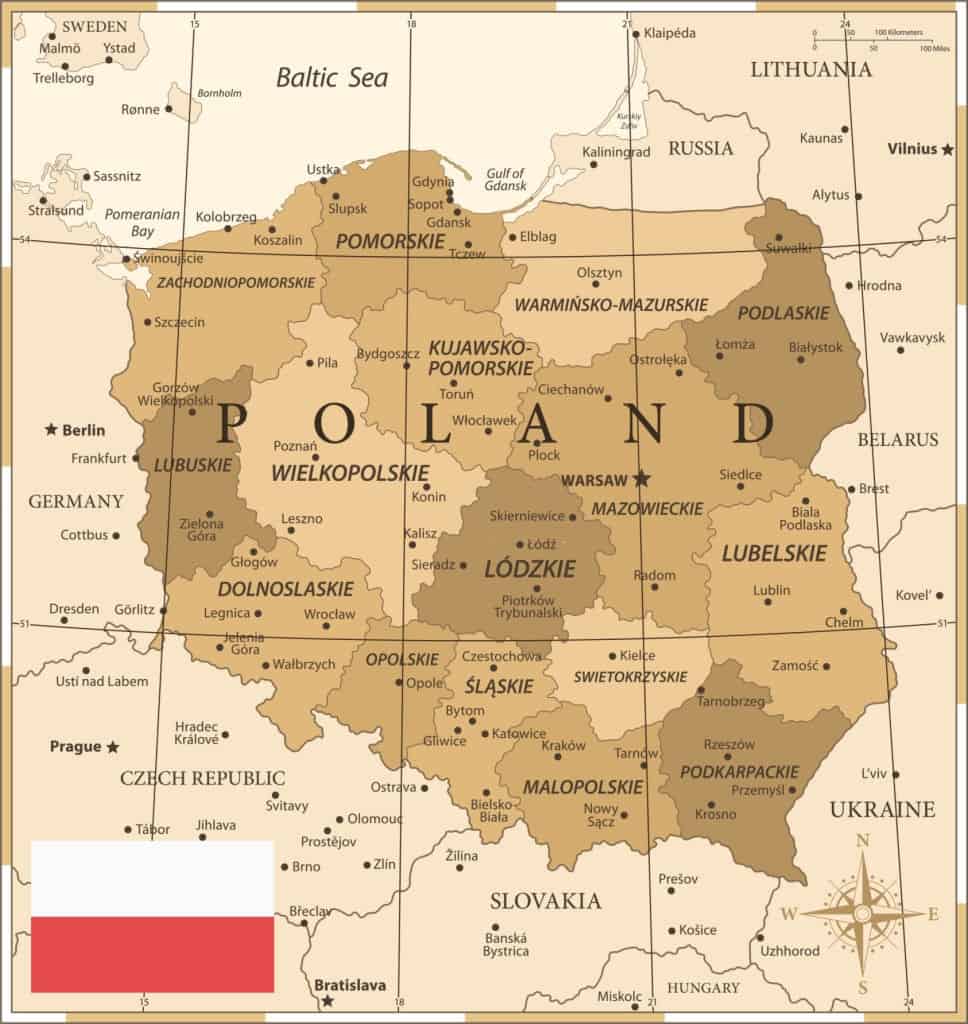 mapa politico de Rzeczpospolita Polska