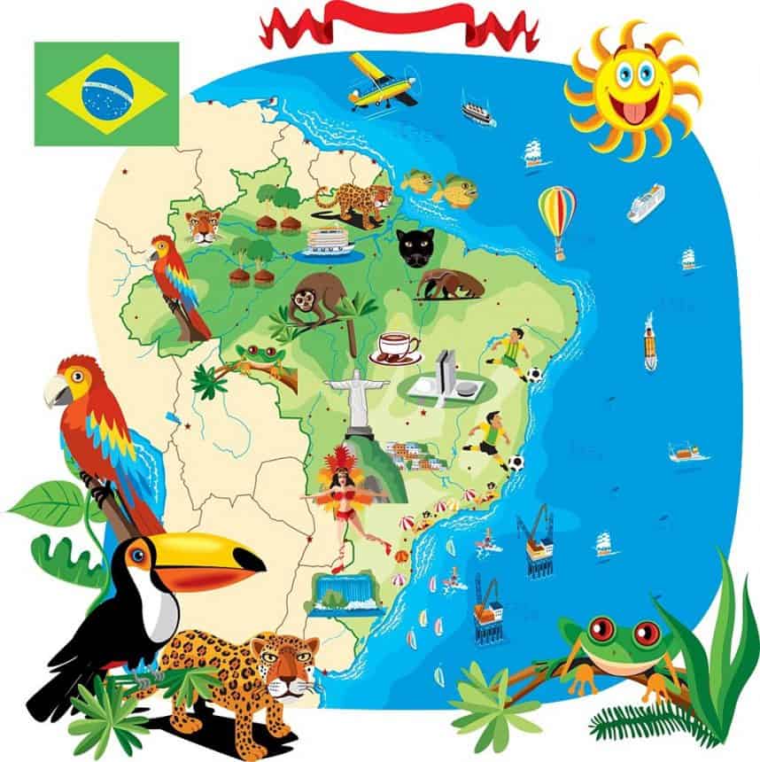 mapa de Brasil decoración