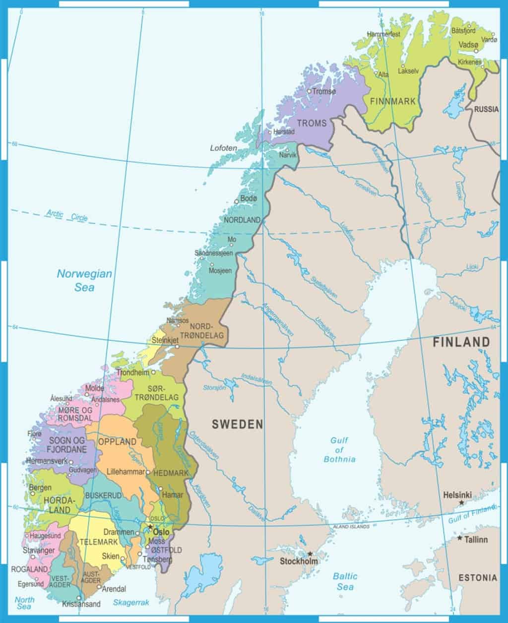 Mapas de Noruega - Proyecto Mapamundi