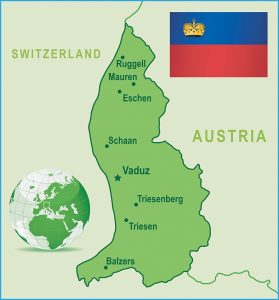 Liechtenstein en el mapa