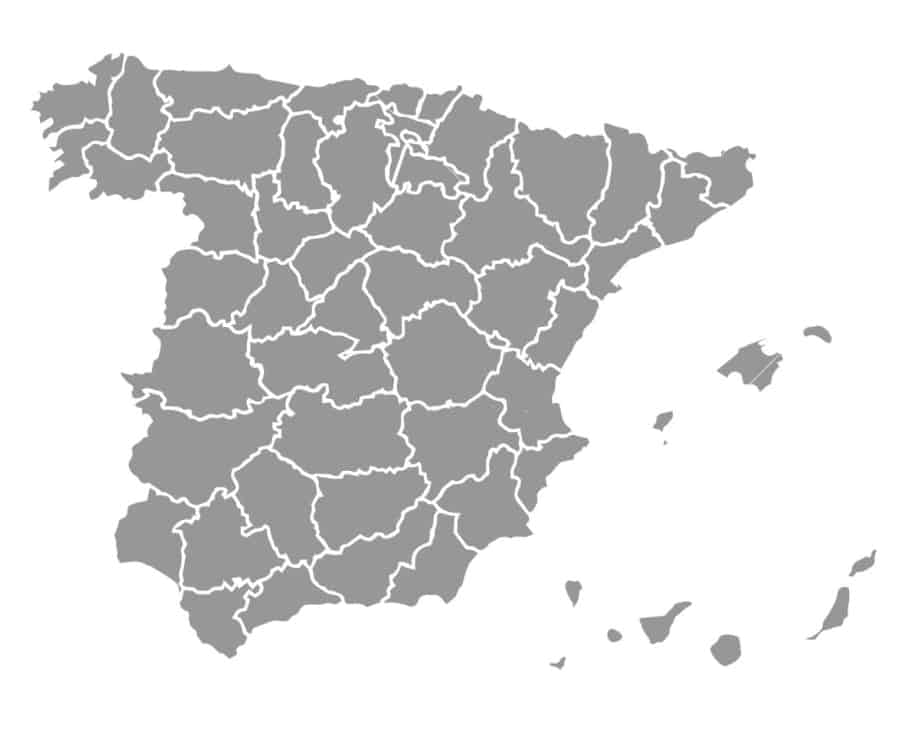 provinicas españolas mapa sin nombres