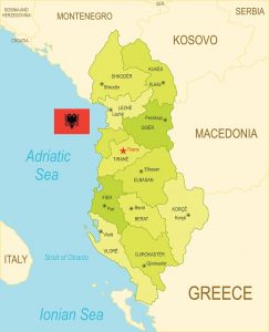 Mapa político de provincias de Albania