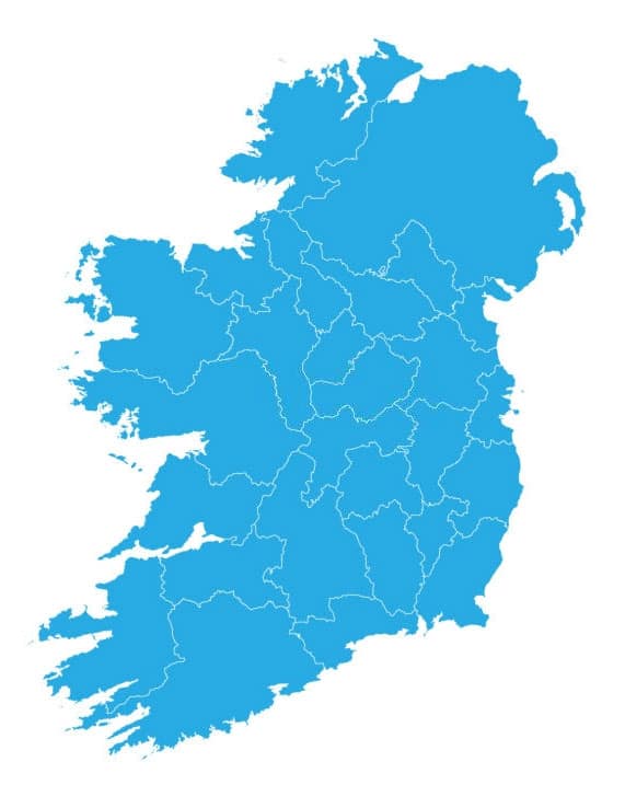 Mapa mudo de Irlanda.