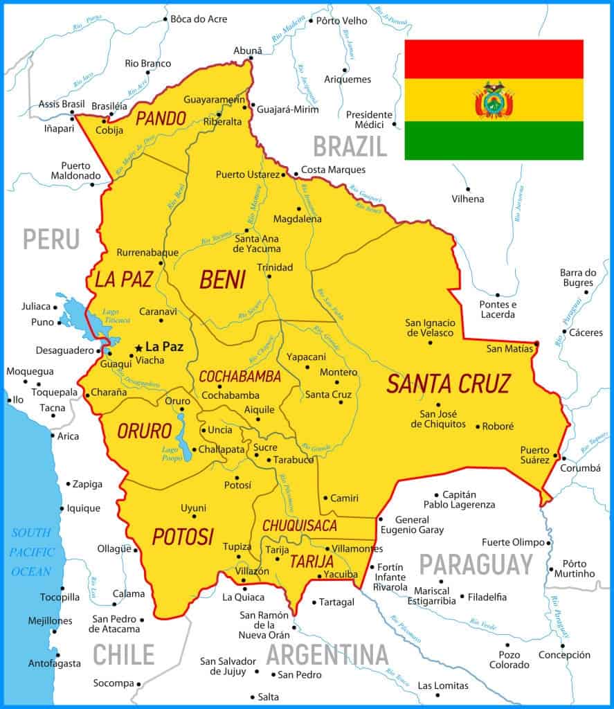 Mapas de Bolivia - mapas políticos, físicos, mudos. Para descargar