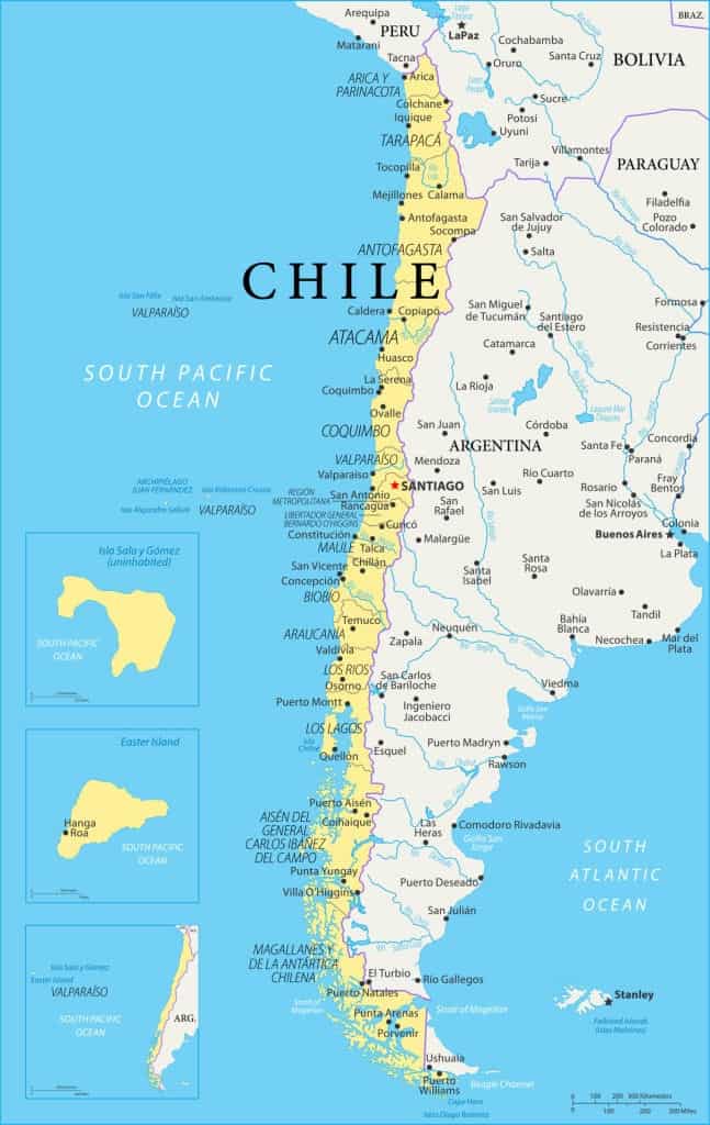 Rios de Chile mapa para imprimir