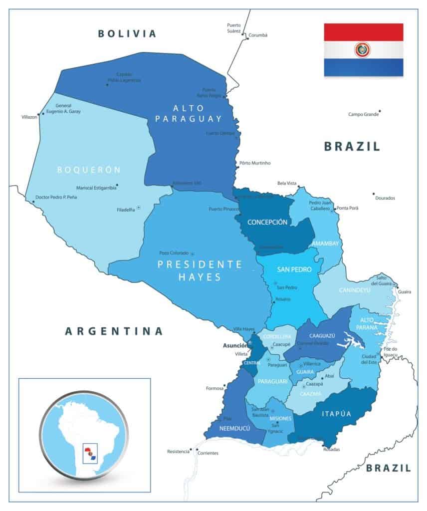 provincias de Paraguay en mapa