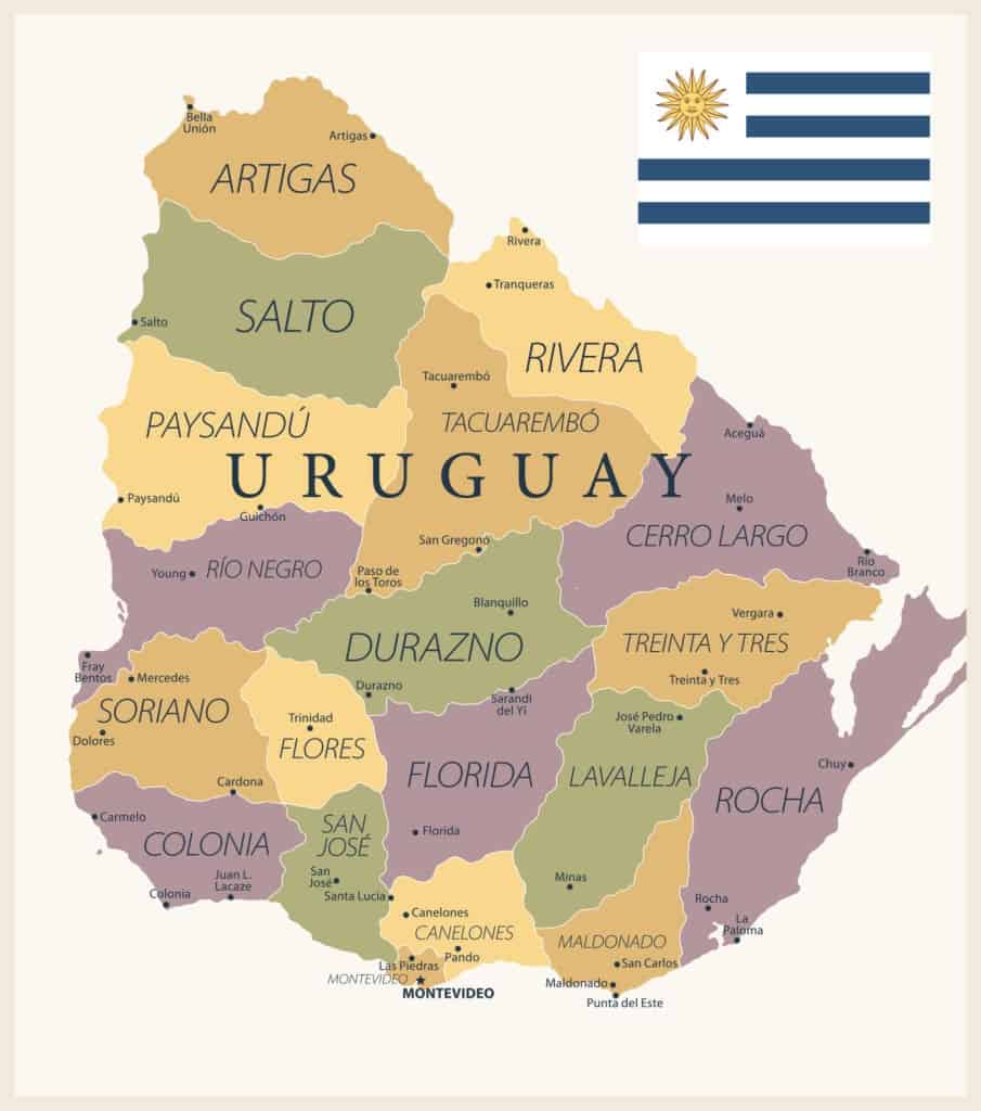 Mapas de Uruguay - mapas políticos, físicos, mudos. Para descargar