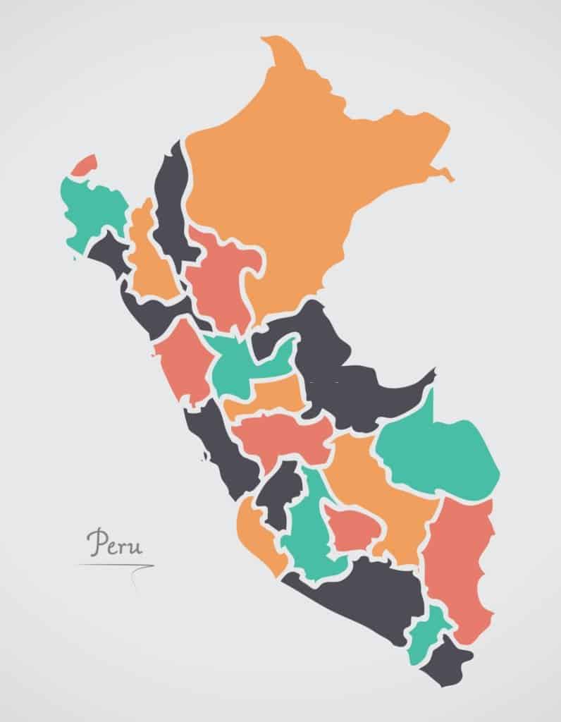 mapa sin nombres de Perú