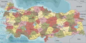 mapa político Turquía