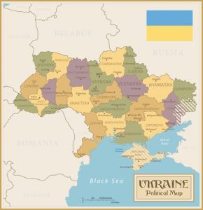 Mapa administrativo de Ucrania.