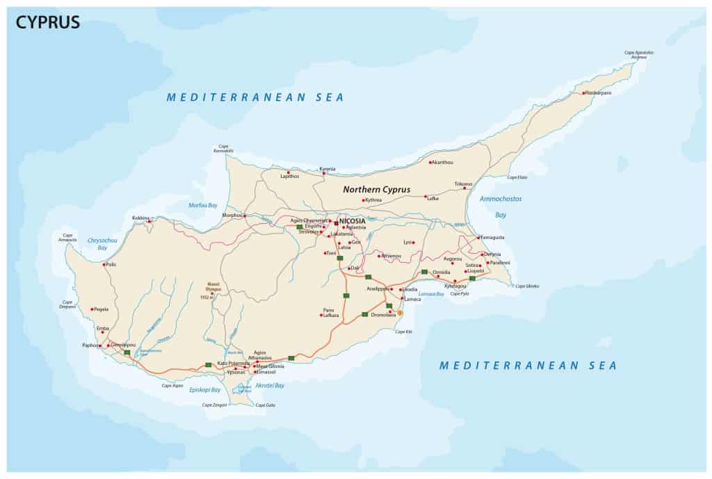 Mapa general de Chipre