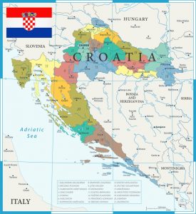 Mapa político de Croacia.